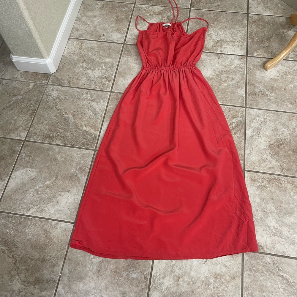 J Crew Coral Peach Silk Chiffon Maxi Gown in Coral, Women's Size 2 Petite - Picture 7 of 13